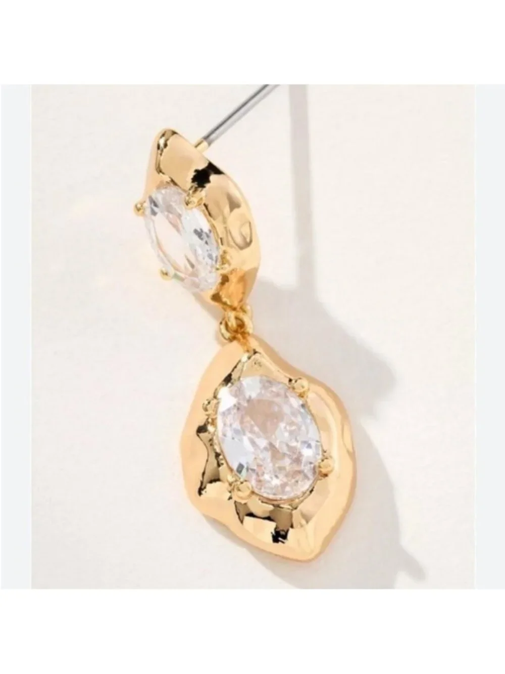 New! Anthropologie Petite Moments 14K Gold Plated Drop Earrings NWOT